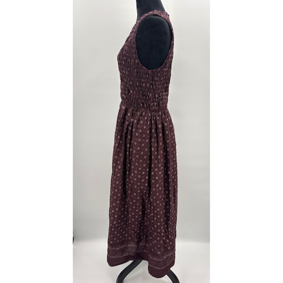 Madewell The Melody Smocked Midi Dress in Daisy print in Dusty plum size M NV483 - Picture 8 of 11